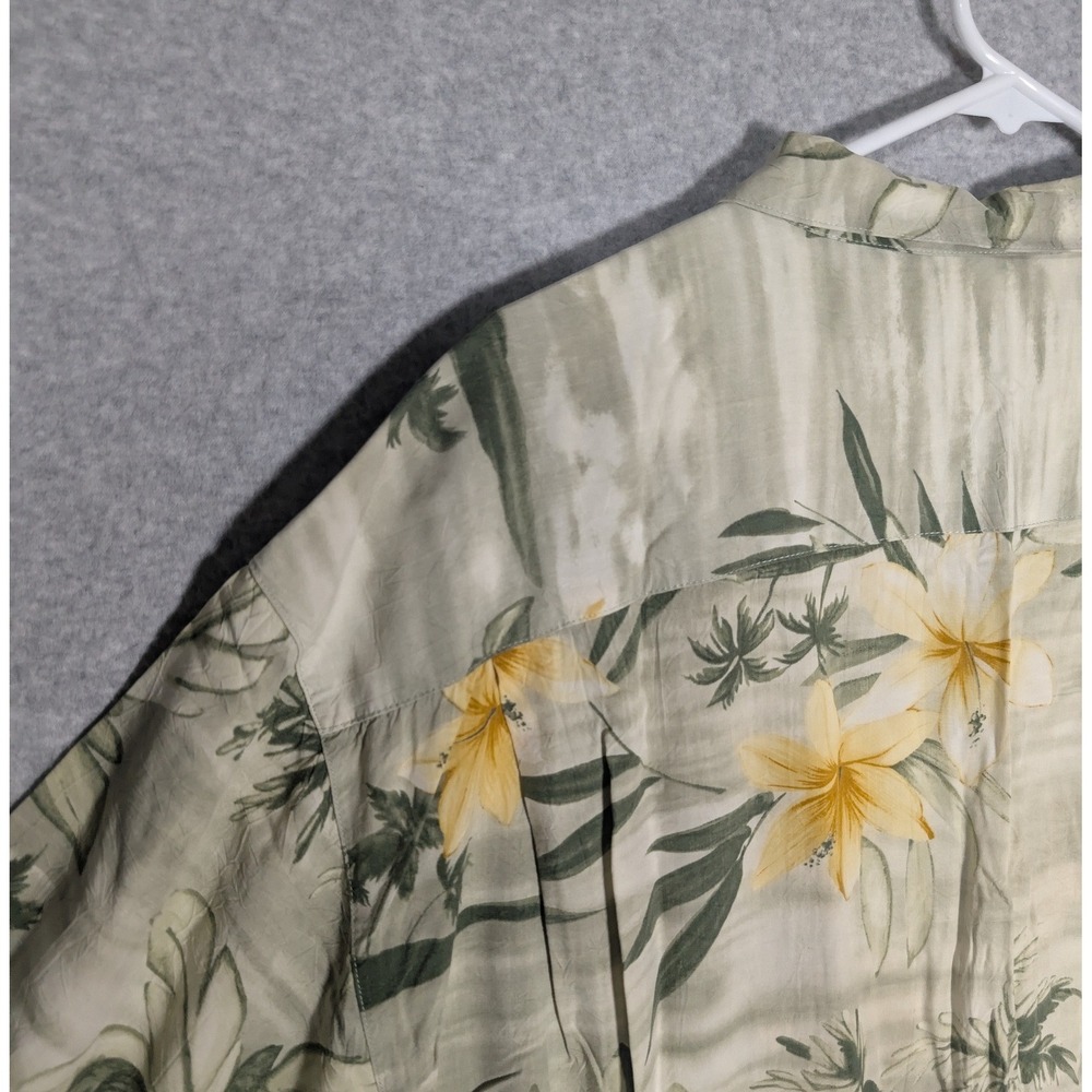Tommy Bahama Shirt Mens XL Green Floral Palm Tropical Island‎ Retro Relaxed Fit - Picture 5 of 12